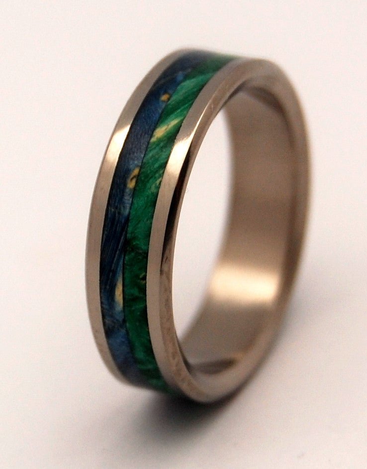 On Sea And On Land | Men's Box Elder Wood & Titanium Wedding Ring - Minter and Richter Designs