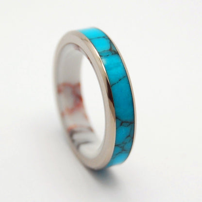 Once In A Blue Moon | Men's Turquoise Stone, Jasper Stone & Titanium Wedding Ring - Minter and Richter Designs