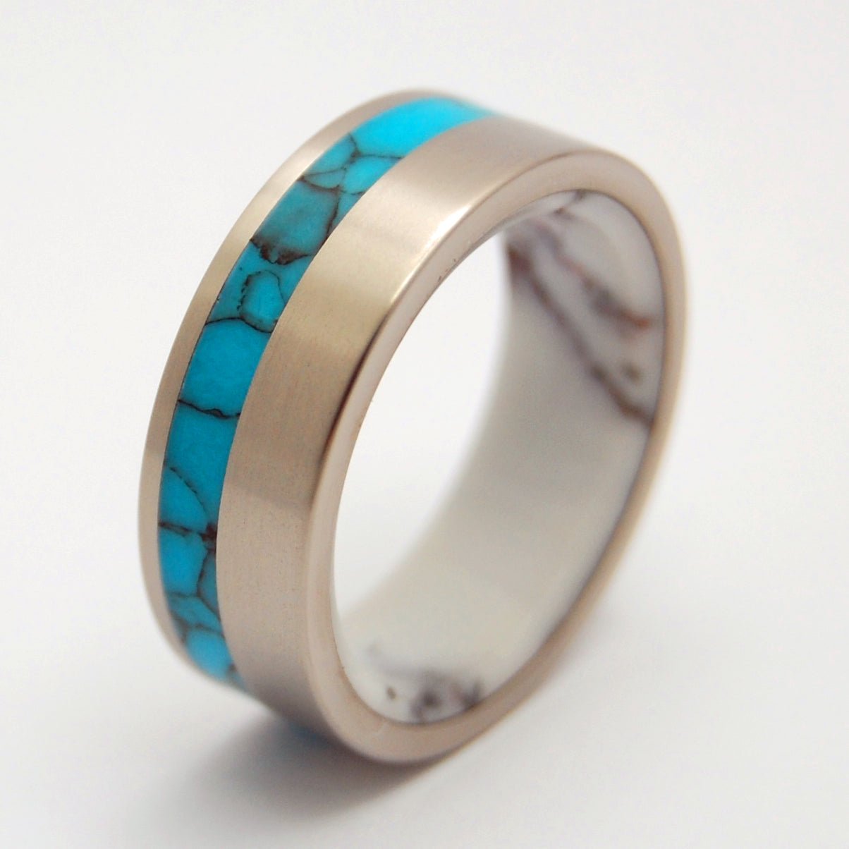 Once In Lifetime | Men's Turquoise Stone, Wild Horse Jasper Stone & Titanium Wedding Ring - Minter and Richter Designs