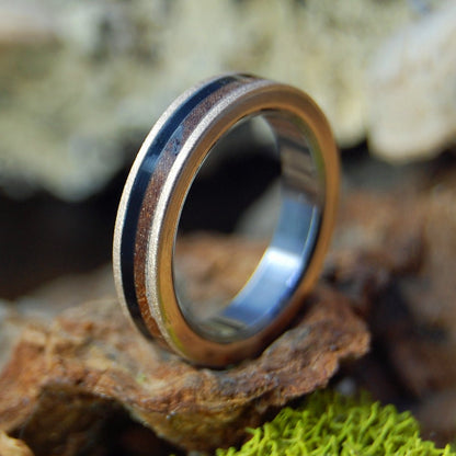 Onyx Redwood Bronze Ii | Women's Onyx Stone, Redwood & Bronze Wedding Ring - Minter and Richter Designs