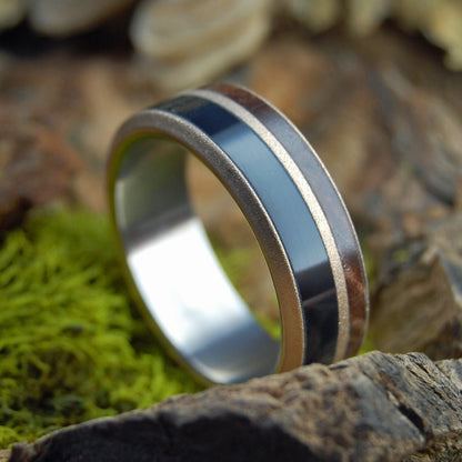 Onyx Redwood Bronze | Men's Onyx Stone, Redwood & Bronze Wedding Ring - Minter and Richter Designs