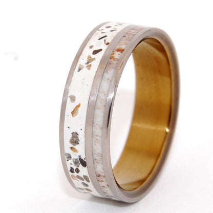 Ophir | Men's Crushed Canadian Forest Stones, Moose Antler & Titanium Wedding Ring - Minter and Richter Designs