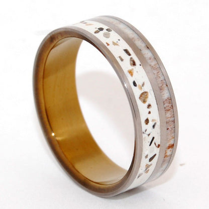 Ophir | Men's Crushed Canadian Forest Stones, Moose Antler & Titanium Wedding Ring - Minter and Richter Designs