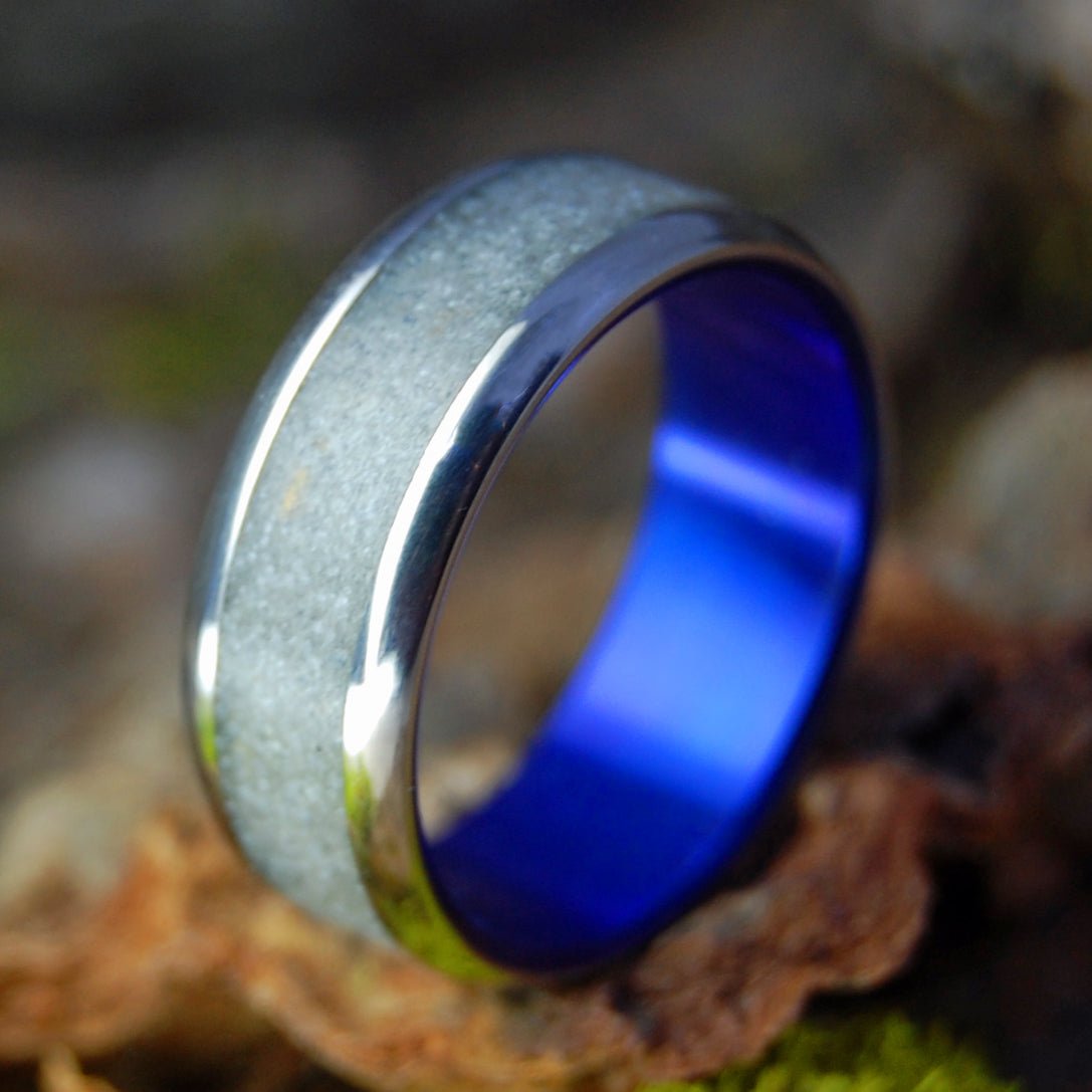 Orange Beach Alabama | Men's Beach Sand & Titanium Wedding Ring - Minter and Richter Designs