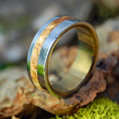 Oregon Myrtle Wood | Men's Myrtle Wood & Titanium Wedding Ring - Minter and Richter Designs