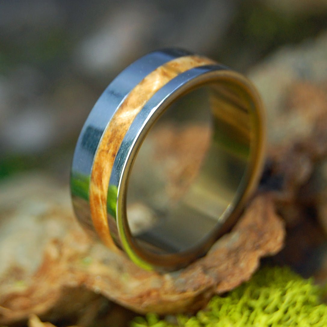 Oregon Myrtle Wood | Men's Myrtle Wood & Titanium Wedding Ring - Minter and Richter Designs