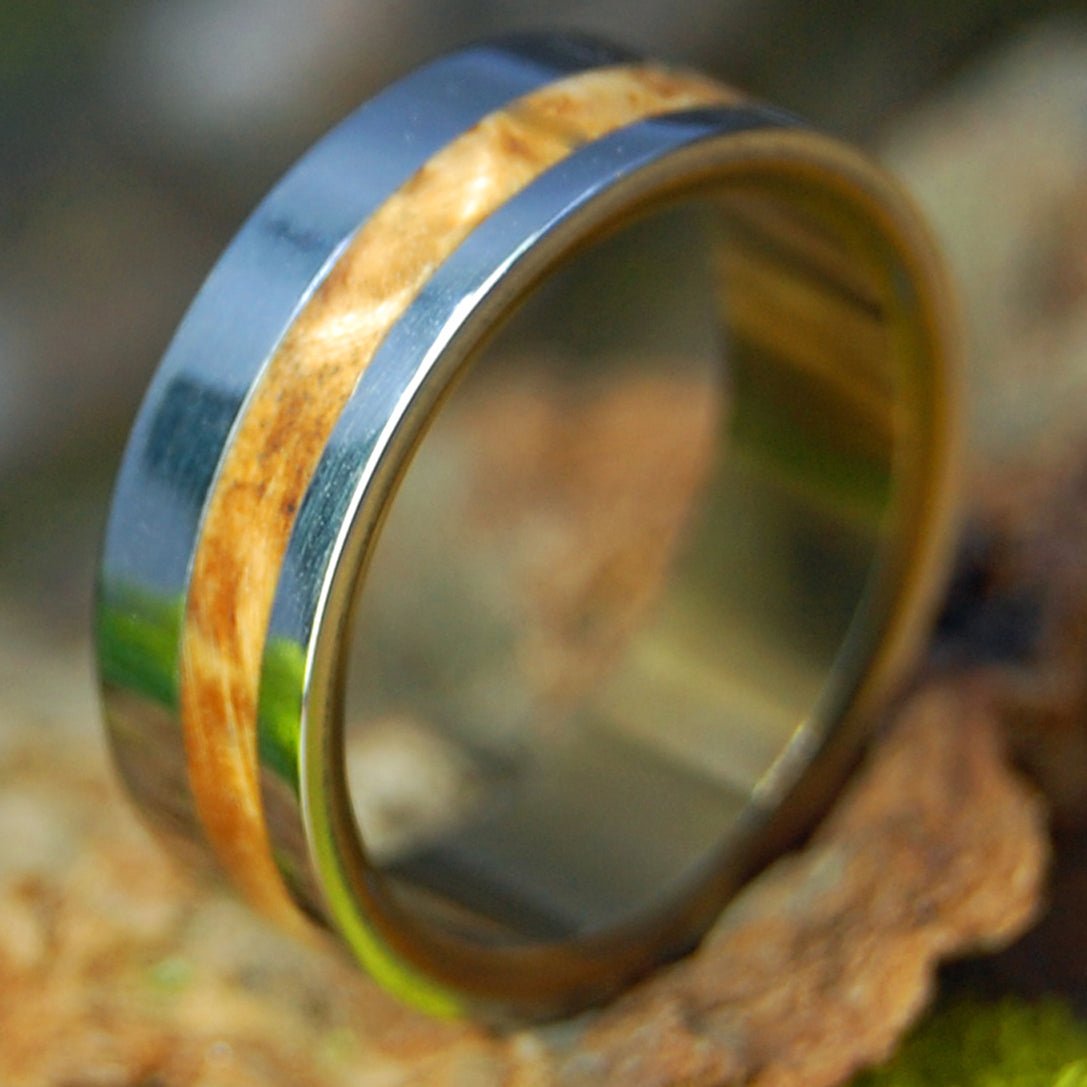 Oregon Myrtle Wood | Men's Myrtle Wood & Titanium Wedding Ring - Minter and Richter Designs