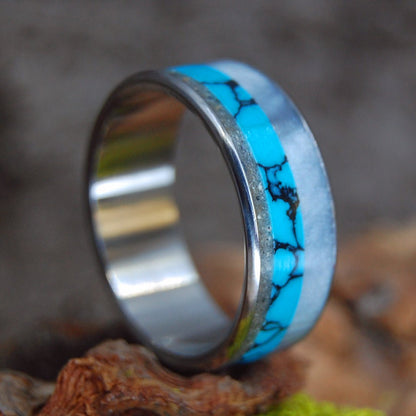 Our Beach | Beach Sand & Turquoise Wedding Ring - Minter and Richter Designs