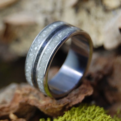 Our Beloved Arlington Cemetary | Men's Arlington Cemetery Marble, Icelandic Lava & Titanium Wedding Ring - Minter and Richter Designs