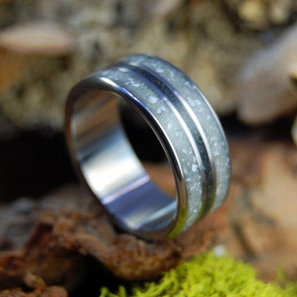 Our Beloved Arlington Cemetary | Men's Arlington Cemetery Marble, Icelandic Lava & Titanium Wedding Ring - Minter and Richter Designs