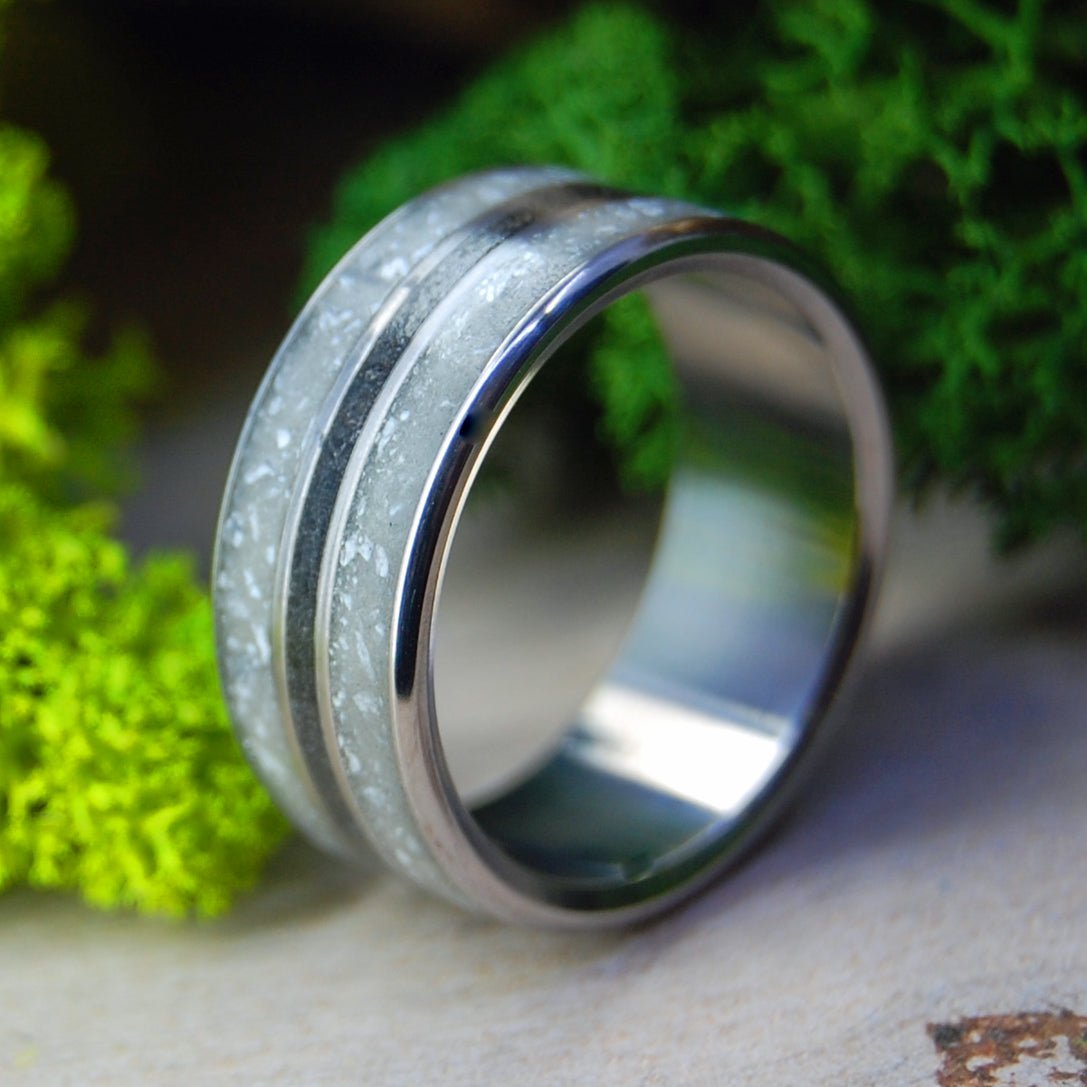 Our Beloved Arlington Cemetary | Men's Arlington Cemetery Marble, Icelandic Lava & Titanium Wedding Ring - Minter and Richter Designs