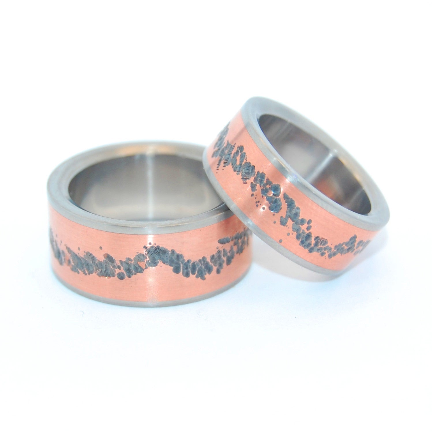 Our Path Together | Copper & Titanium Wedding Ring Set - Copper Ring - Minter and Richter Designs