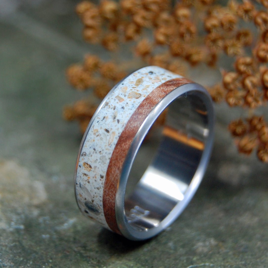 Our River | Men's River Stone, Maple & Titanium Wedding Ring - Minter and Richter Designs