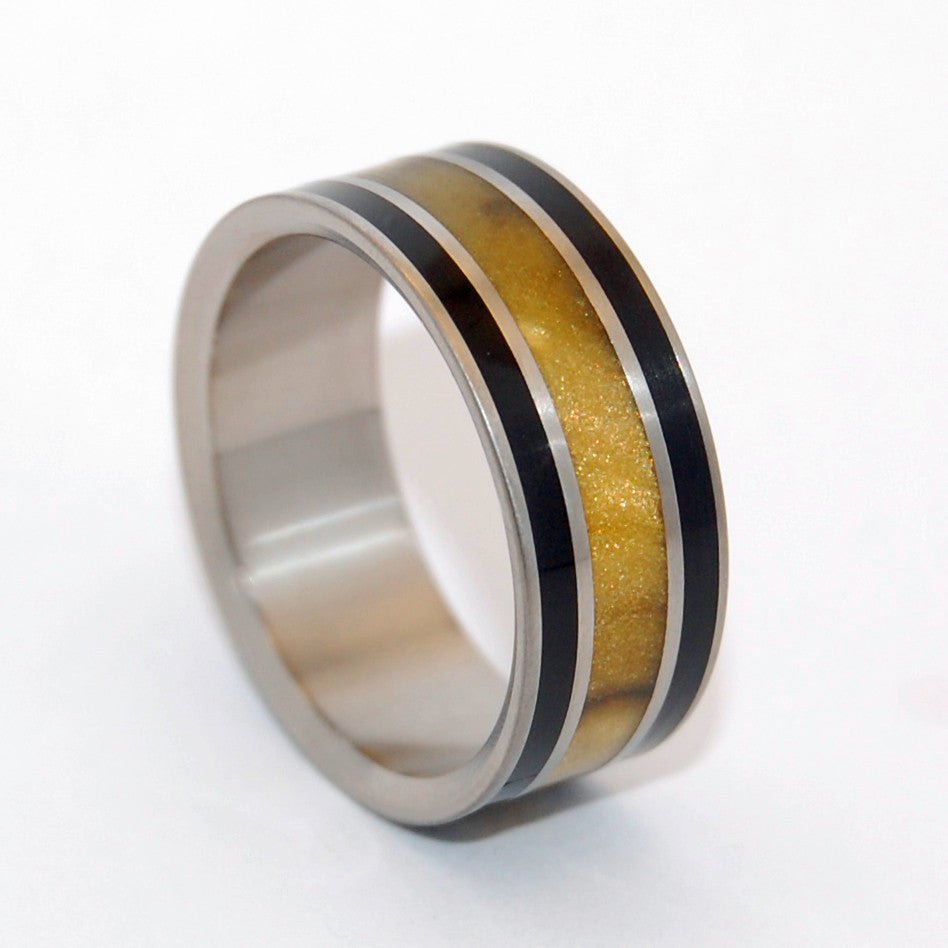 Our Summit | Men's Tiger Eye Stone, Onyx Stone & Titanium Wedding Ring - Minter and Richter Designs