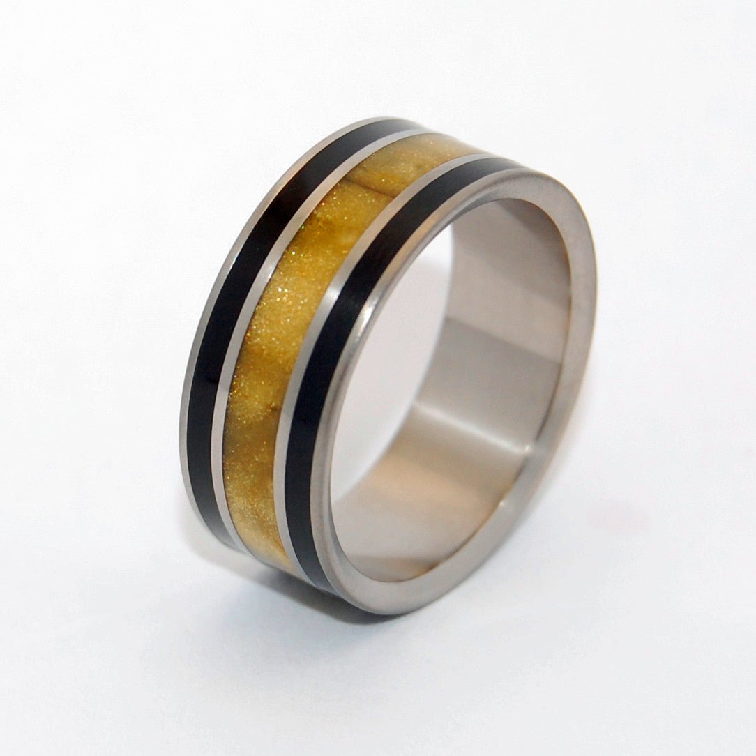 Our Summit | Men's Tiger Eye Stone, Onyx Stone & Titanium Wedding Ring - Minter and Richter Designs