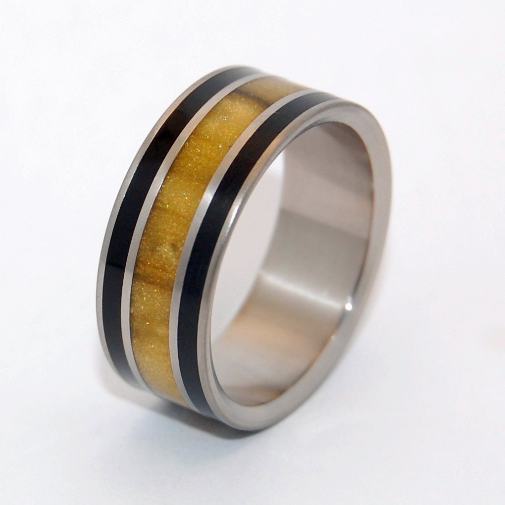 Our Summit | Men's Tiger Eye Stone, Onyx Stone & Titanium Wedding Ring - Minter and Richter Designs