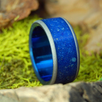 Outer Banks | Men's Outer Banks Beach Sand, Night Sky Concrete Resin & Titanium Wedding Ring - Minter and Richter Designs