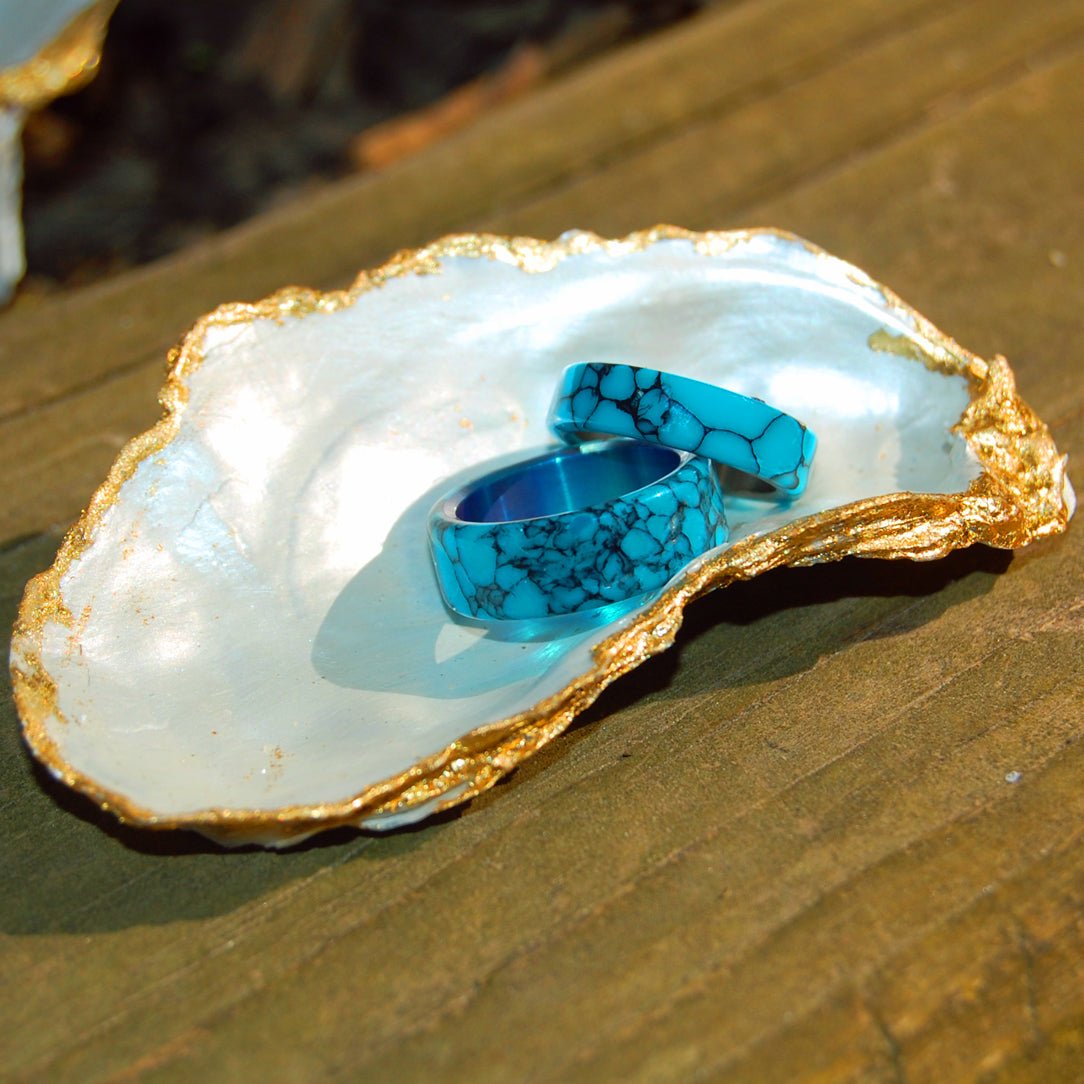 Oyster Shell Ring Dish | Wedding Ring Dish For One Or Two Ring - Minter and Richter Designs