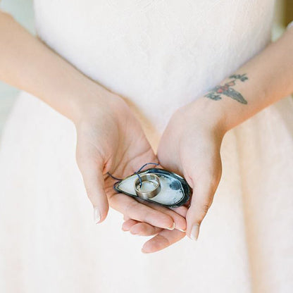 Oyster Shell Ring Dish | Wedding Ring Dish For One Or Two Ring - Minter and Richter Designs