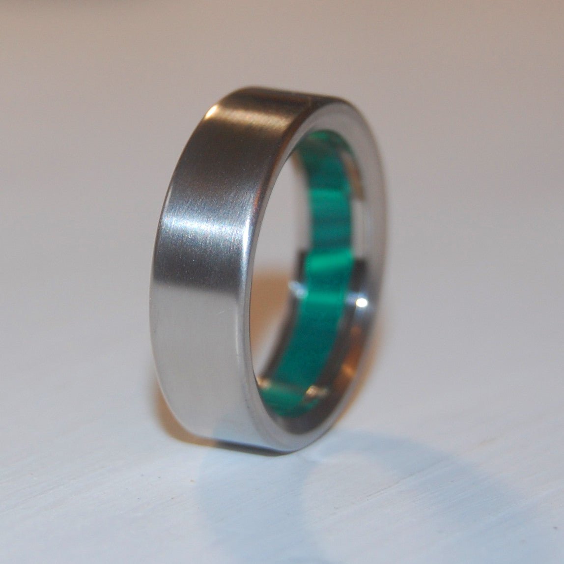 Oz | Men's Malachite Stone & Titanium Wedding Ring - Minter and Richter Designs