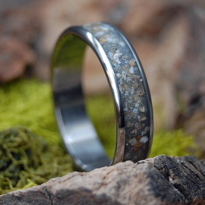 Pacific Grove | Men's California Beach Sand & Titanium Wedding Ring - Minter and Richter Designs