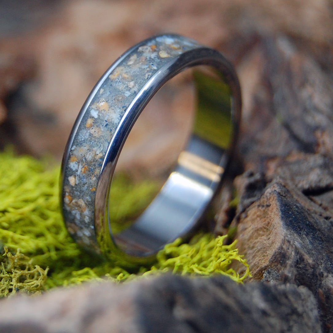 Pacific Grove | Men's California Beach Sand & Titanium Wedding Ring - Minter and Richter Designs