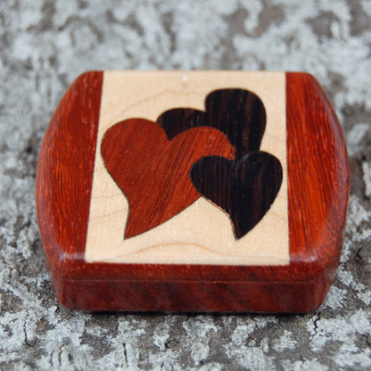 Padauk Wood Ring Box | Wedding Ring Box For 1 Or 2 Ring - Secret Box Style - Minter and Richter Designs