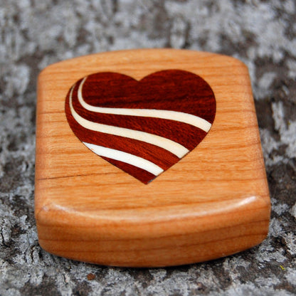 Padauk Wood Ring Box | Wedding Ring Box For 1 Or 2 Ring - Secret Box Style - Minter and Richter Designs