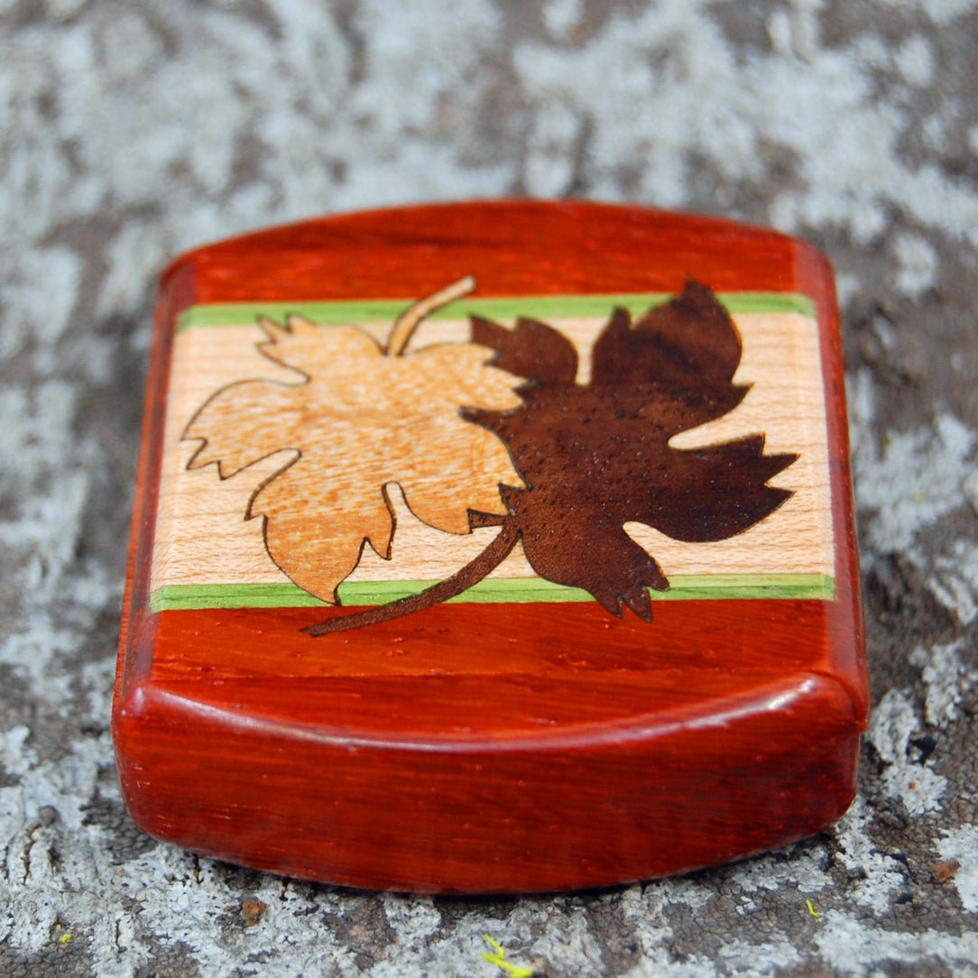 Padauk Wood Ring Box | Wedding Ring Box For 1 Or 2 Ring - Secret Box Style - Minter and Richter Designs