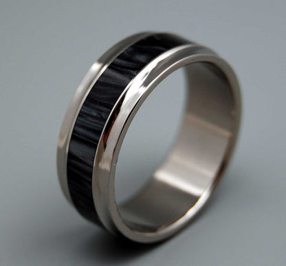 Paparazzi | Men's Black Marbled Opalescent Resin & Titanium Wedding Ring - Minter and Richter Designs