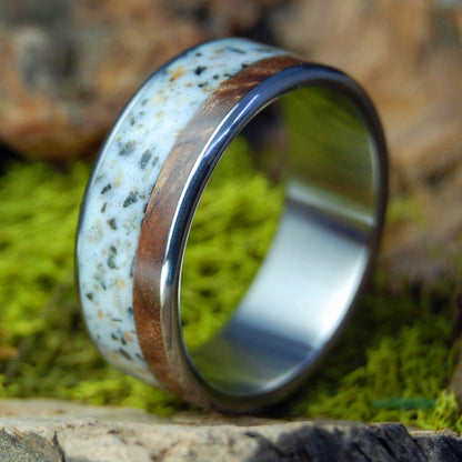 Patagonia, Argentina | Men's Patagonia Stone, Maple & Titanium Wedding Ring - Minter and Richter Designs