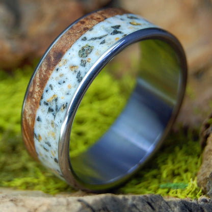 Patagonia, Argentina | Men's Patagonia Stone, Maple & Titanium Wedding Ring - Minter and Richter Designs