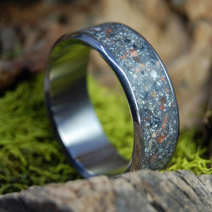 Penguins Of Patagonia | Argentina Patagonia Beach Sand, Lava & Titanium Wedding Ring - Minter and Richter Designs