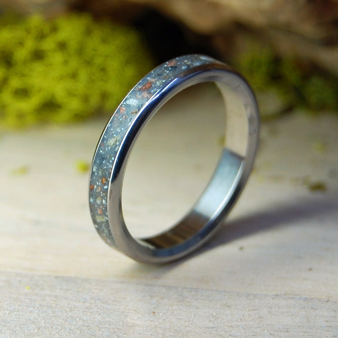 Penguins Of Patagonia | Argentina Patagonia Beach Sand, Lava & Titanium Wedding Ring - Minter and Richter Designs