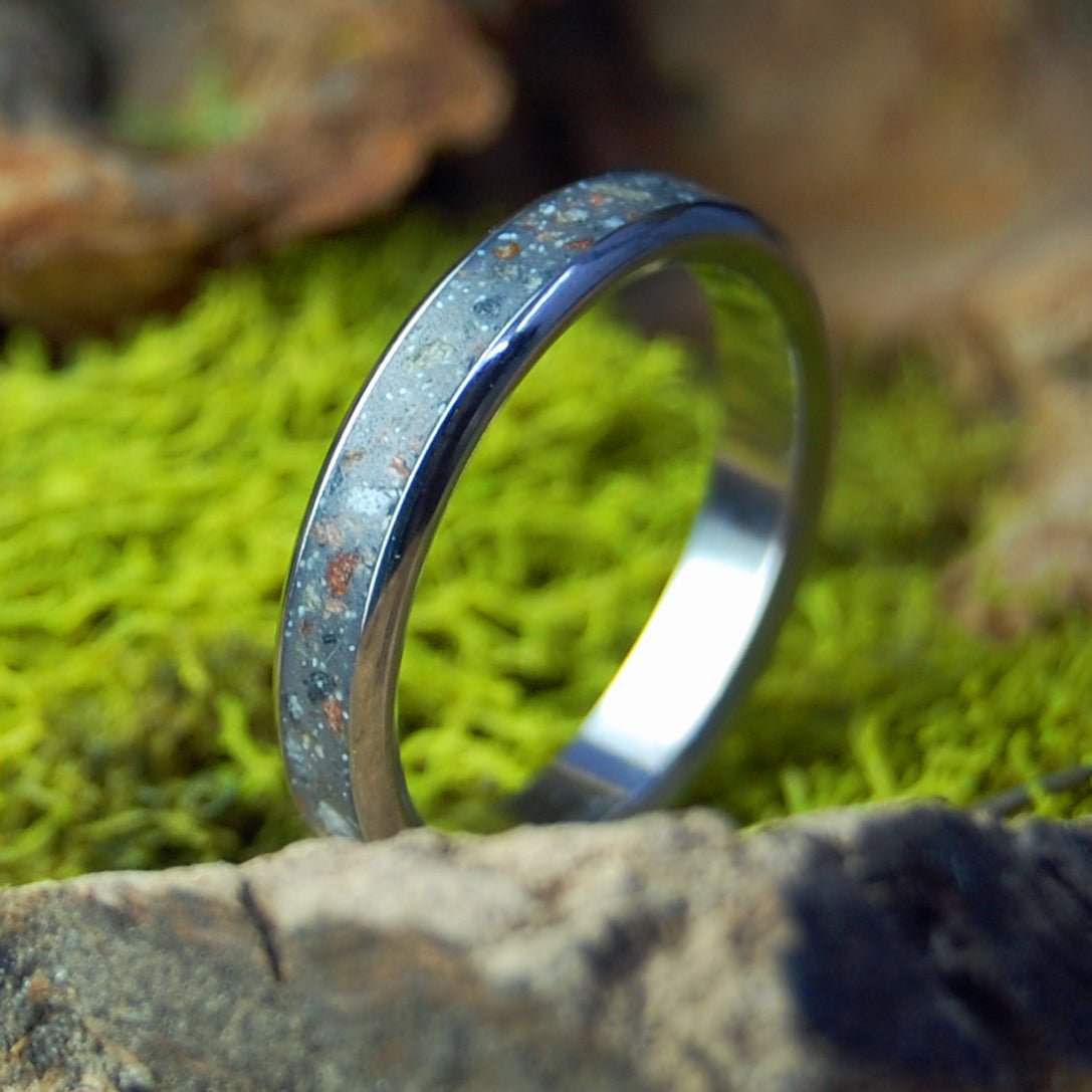 Penguins Of Patagonia | Argentina Patagonia Beach Sand, Lava & Titanium Wedding Ring - Minter and Richter Designs