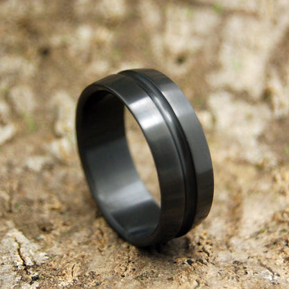 Persian Zargun | Men's Persian Zargun & Zirconium Wedding Ring - Minter and Richter Designs