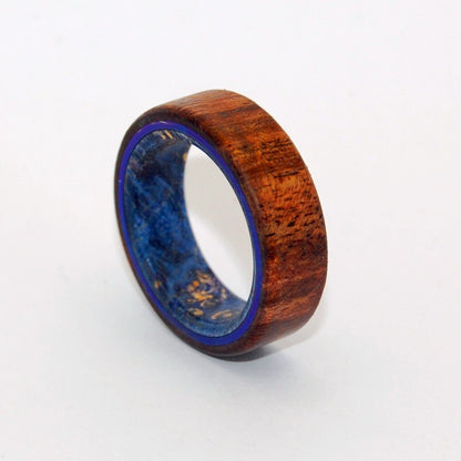 Poseidon | Men's Koa Wood, Blue Box Elder & Titanium Wedding Ring - Minter and Richter Designs