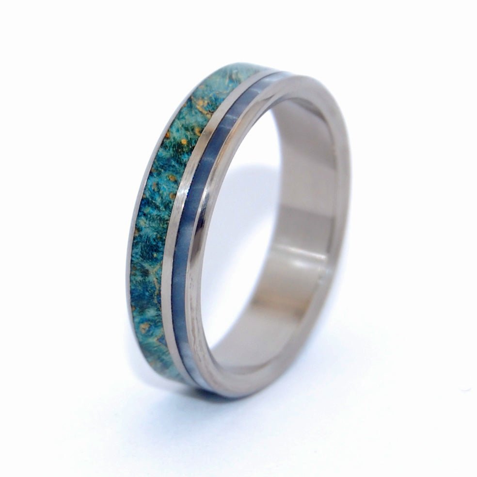 Poseidon's View | Men's Wood, Resin & Titanium Wedding Ring - Minter and Richter Designs