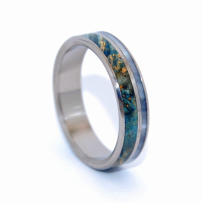 Poseidon's View | Men's Wood, Resin & Titanium Wedding Ring - Minter and Richter Designs