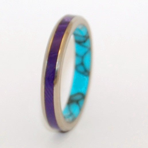 Princess Charlotte | Men's Turquoise, Charoite & Titanium Wedding Ring - Minter and Richter Designs