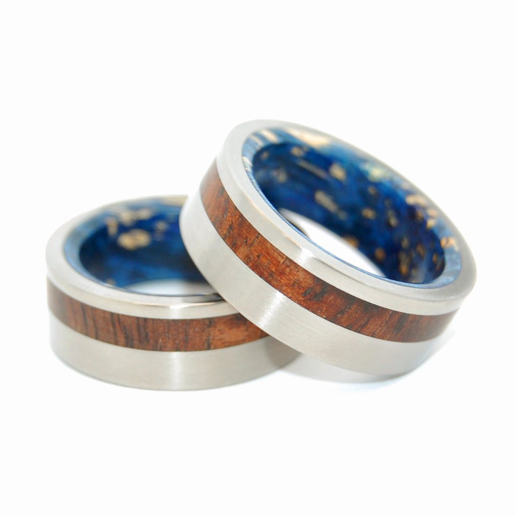 Private Universe | Wood Titanium Wedding Ring Pair - Minter and Richter Designs