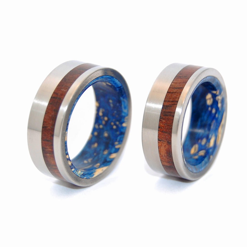 Private Universe | Wood Titanium Wedding Ring Pair - Minter and Richter Designs