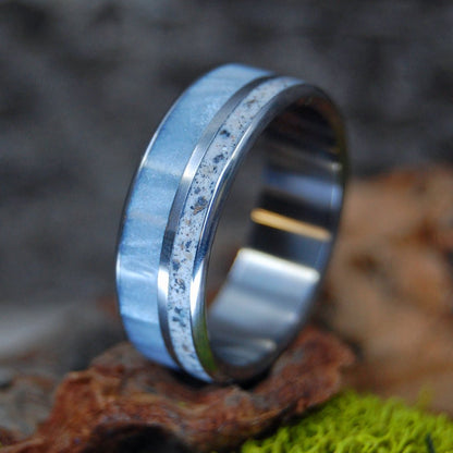 Puerto Rican Sea Mist | Men's Beach Sand, Marbled Resin & Titanium Wedding Ring - Minter and Richter Designs