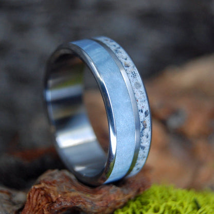 Puerto Rican Sea Mist | Men's Beach Sand, Marbled Resin & Titanium Wedding Ring - Minter and Richter Designs