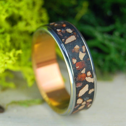 Punjab India Is My Heart | Men's Beach Sand, Rocks & Titanium Wedding Ring - Minter and Richter Designs