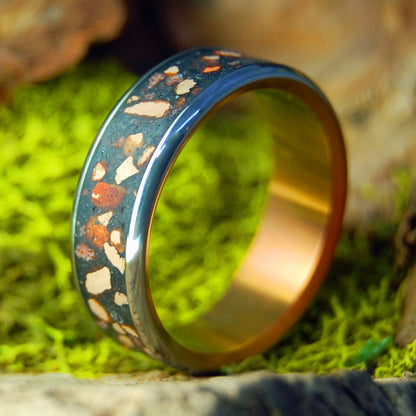 Punjab India Is My Heart | Men's Beach Sand, Rocks & Titanium Wedding Ring - Minter and Richter Designs