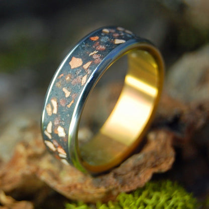 Punjab India Is My Heart | Men's Beach Sand, Rocks & Titanium Wedding Ring - Minter and Richter Designs