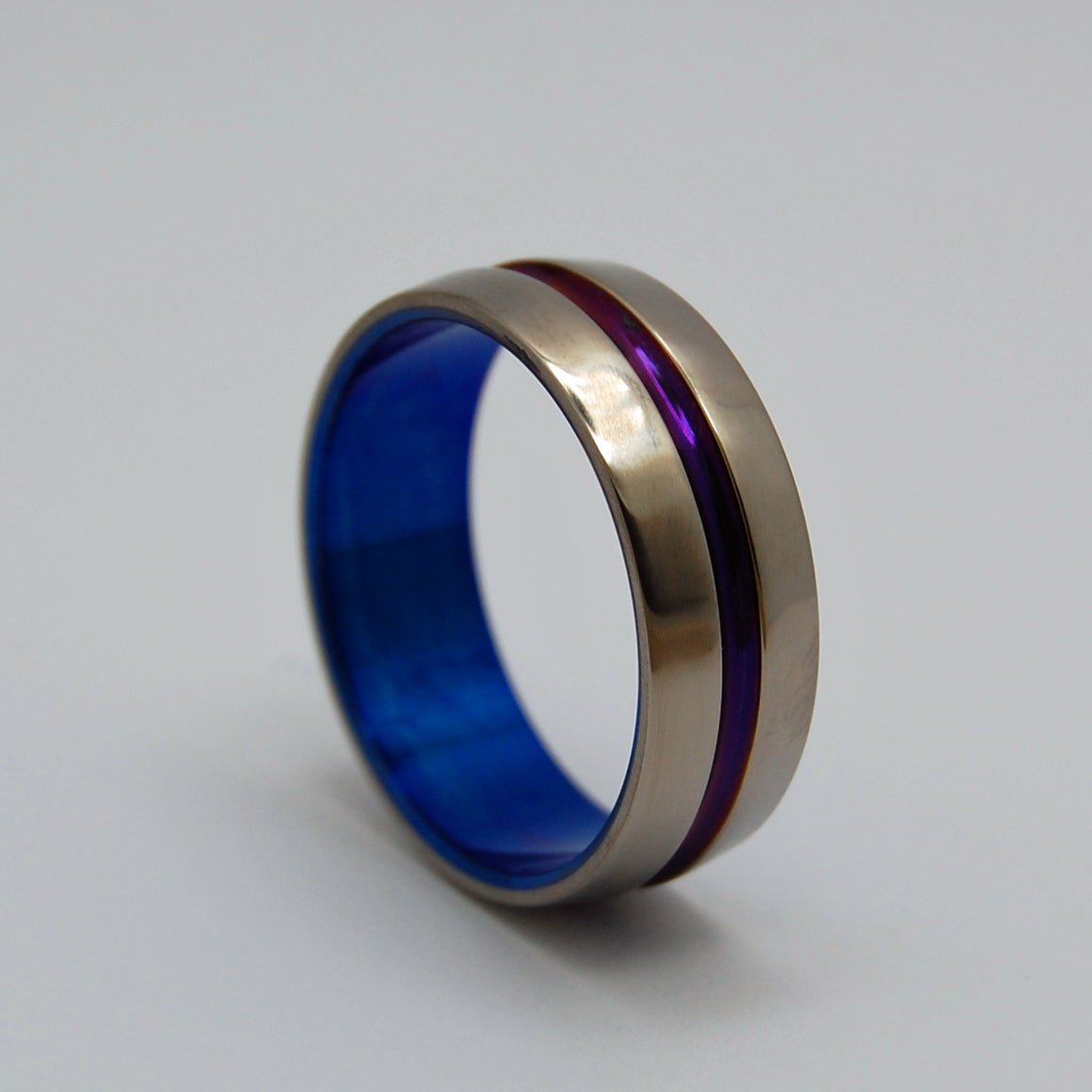 Purple And Blue Signature Ring | Men's Anodized Titanium Wedding Ring - Minter and Richter Designs