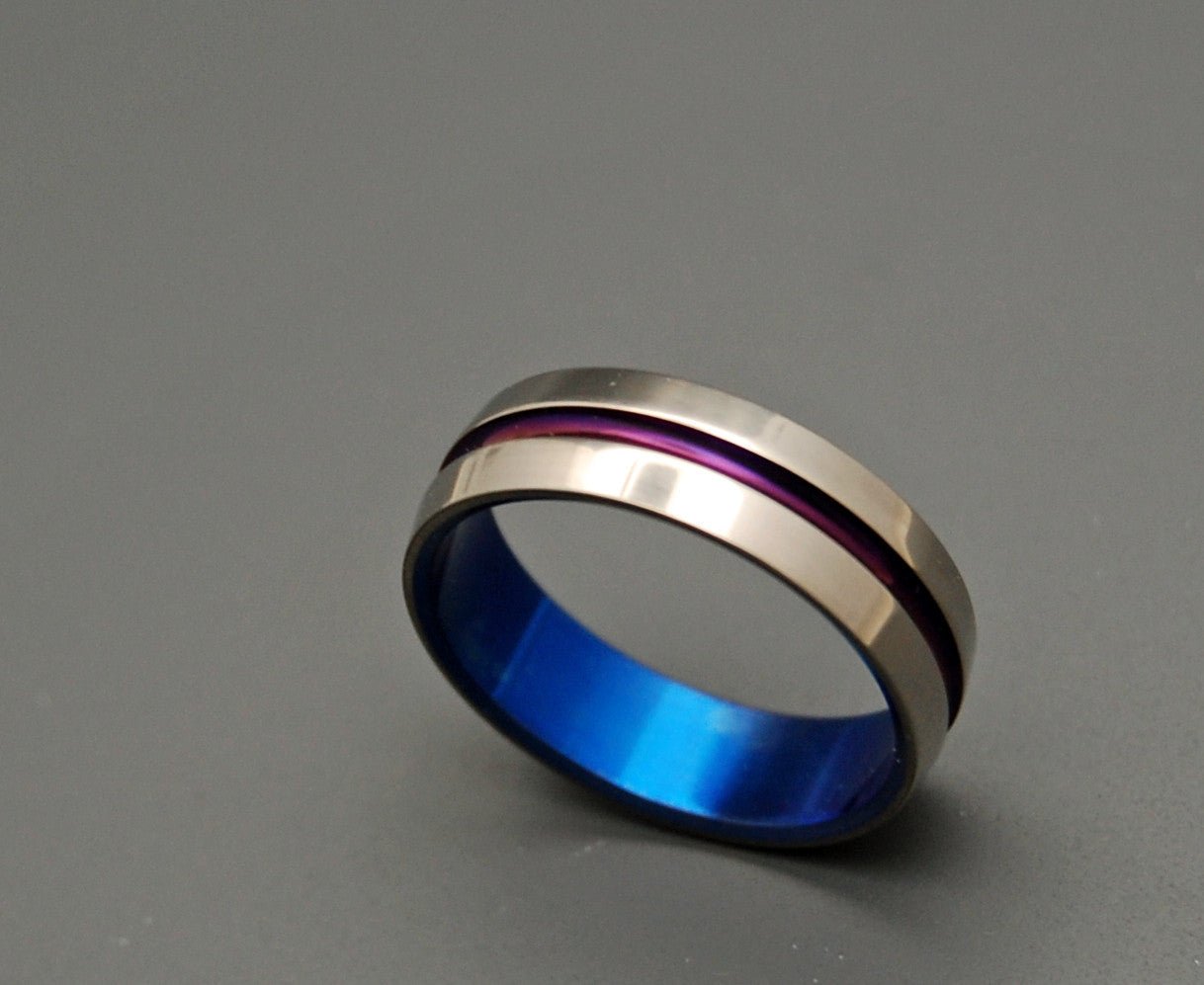 Purple And Blue Signature Ring | Men's Anodized Titanium Wedding Ring - Minter and Richter Designs