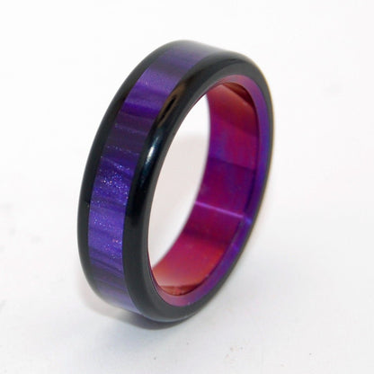 Purple Avec Tu | Men's Purple Marbled Opalescent Resin & Titanium Wedding Ring - Minter and Richter Designs